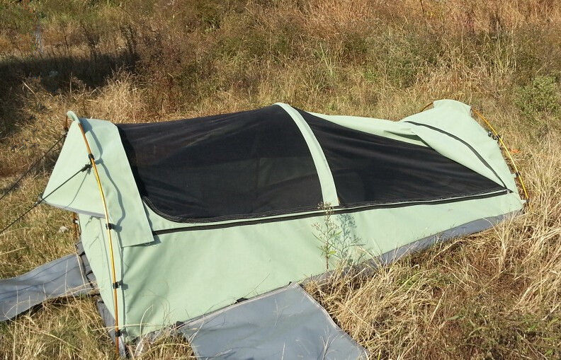 Tuval Famliy 2 Man Yağma Çadırı, YKK Fermuarlı Swag Çanta Çadırı Alüminyum Kutuplu