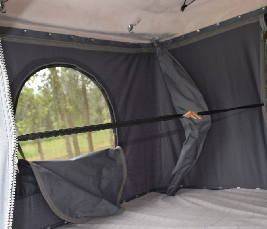 Yan tente ile yüksek kaliteli tek katmanlı fiberglas kabuk sert kapak tuval çatı üst çadır